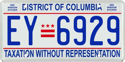 DC license plate EY6929