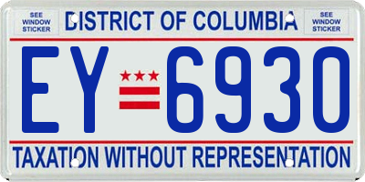 DC license plate EY6930