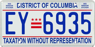 DC license plate EY6935