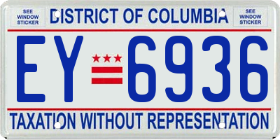 DC license plate EY6936