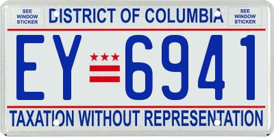 DC license plate EY6941