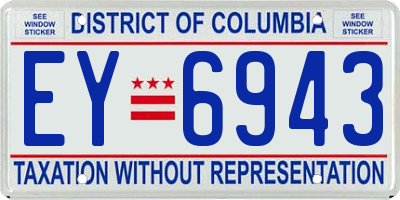 DC license plate EY6943