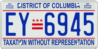 DC license plate EY6945