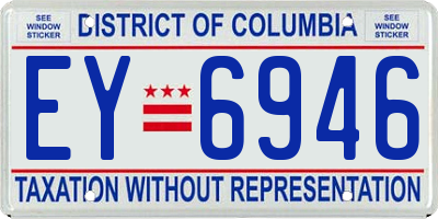 DC license plate EY6946