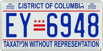 DC license plate EY6948