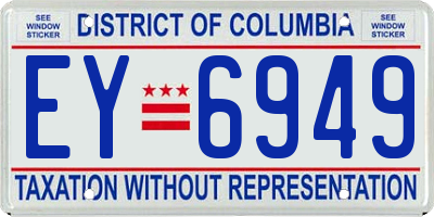 DC license plate EY6949