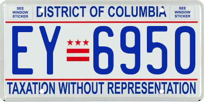 DC license plate EY6950