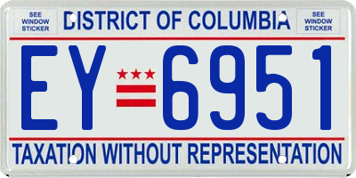 DC license plate EY6951