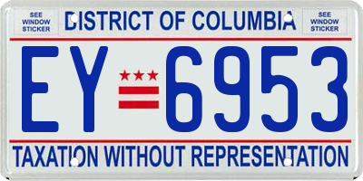 DC license plate EY6953