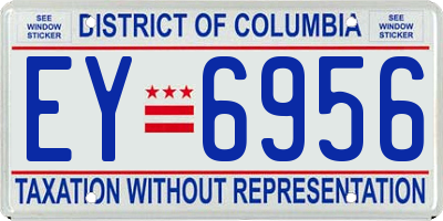 DC license plate EY6956