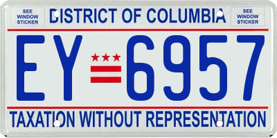 DC license plate EY6957