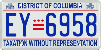 DC license plate EY6958