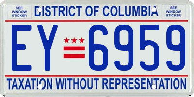 DC license plate EY6959