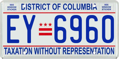 DC license plate EY6960