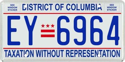 DC license plate EY6964