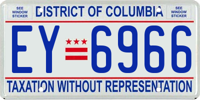 DC license plate EY6966