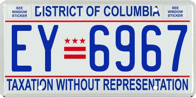 DC license plate EY6967