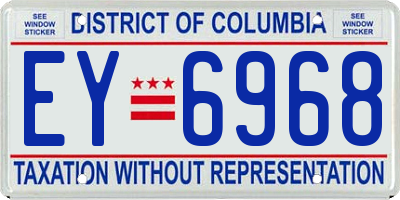 DC license plate EY6968