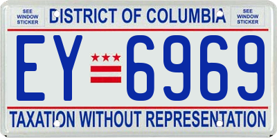 DC license plate EY6969