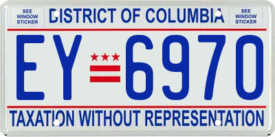 DC license plate EY6970