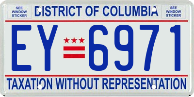 DC license plate EY6971