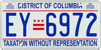 DC license plate EY6972