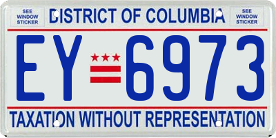 DC license plate EY6973