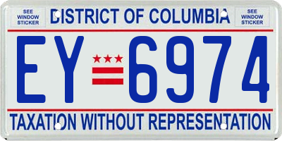 DC license plate EY6974