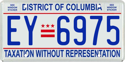 DC license plate EY6975