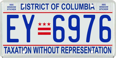 DC license plate EY6976