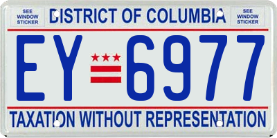 DC license plate EY6977