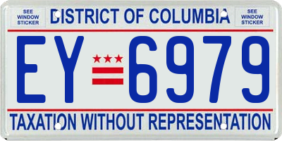 DC license plate EY6979