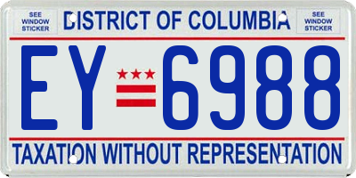 DC license plate EY6988