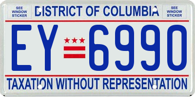 DC license plate EY6990