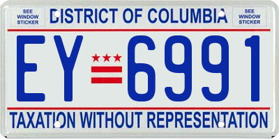 DC license plate EY6991