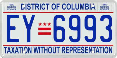 DC license plate EY6993