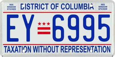 DC license plate EY6995