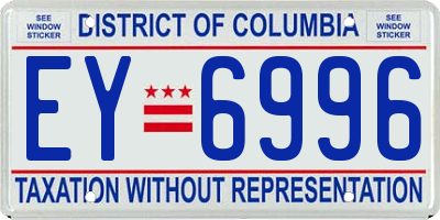 DC license plate EY6996