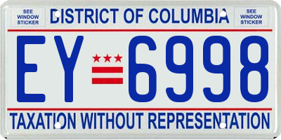 DC license plate EY6998