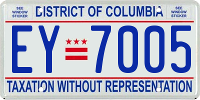 DC license plate EY7005