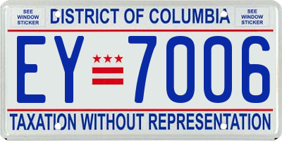 DC license plate EY7006