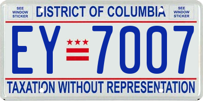 DC license plate EY7007