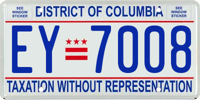 DC license plate EY7008