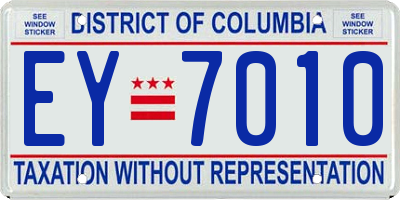 DC license plate EY7010