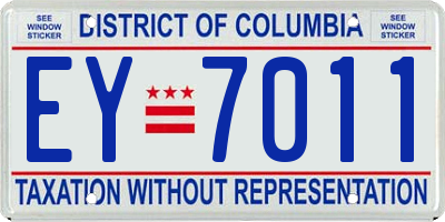 DC license plate EY7011