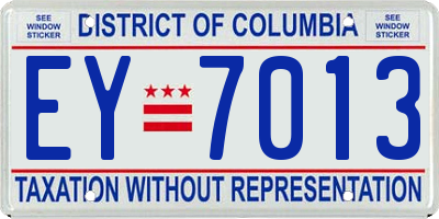 DC license plate EY7013