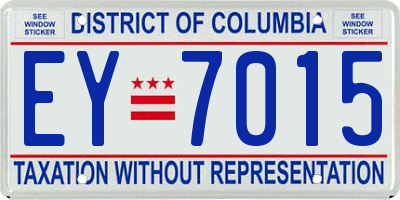 DC license plate EY7015