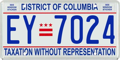 DC license plate EY7024