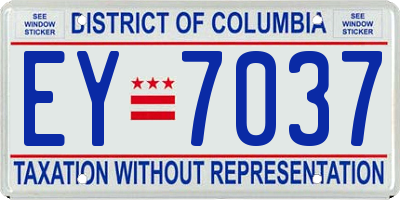 DC license plate EY7037