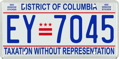 DC license plate EY7045